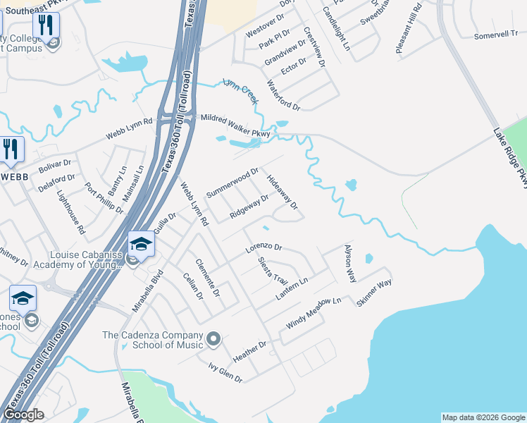 map of restaurants, bars, coffee shops, grocery stores, and more near 5844 Silver Sage Ln in Grand Prairie