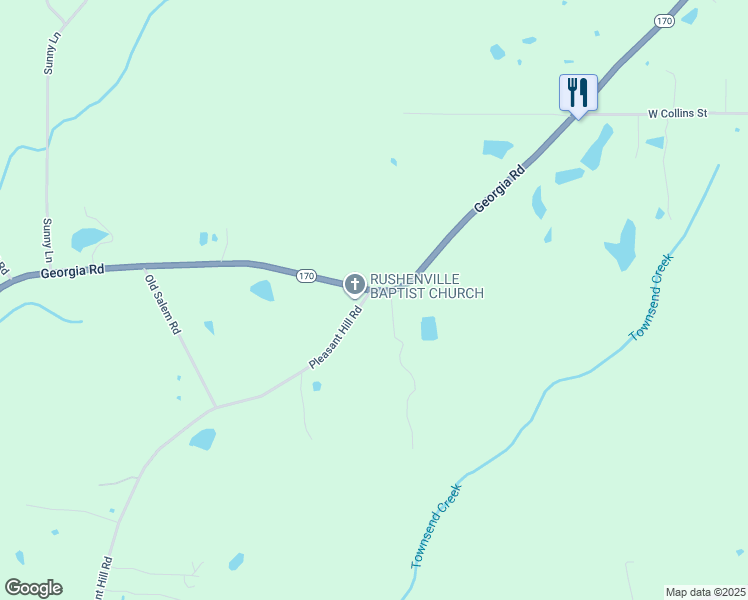 map of restaurants, bars, coffee shops, grocery stores, and more near 10146 Georgia Road in Eclectic