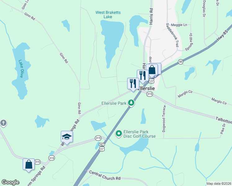 map of restaurants, bars, coffee shops, grocery stores, and more near 442 Willow Beach Road in Ellerslie