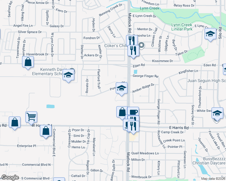 map of restaurants, bars, coffee shops, grocery stores, and more near 730 Ponselle Dr in Arlington