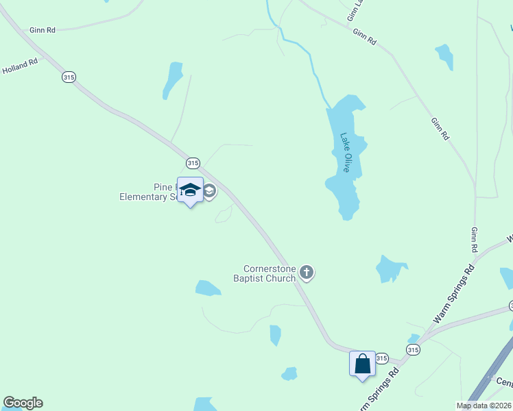 map of restaurants, bars, coffee shops, grocery stores, and more near 15815 Georgia 315 in Ellerslie