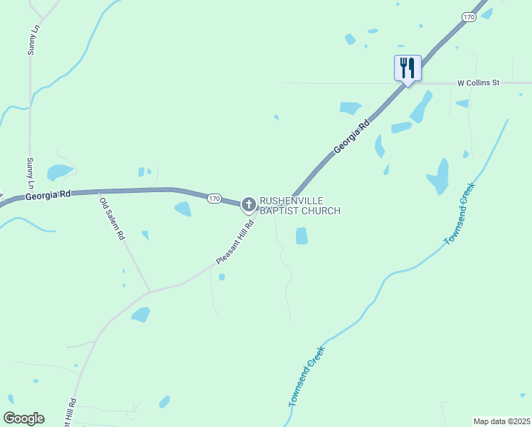 map of restaurants, bars, coffee shops, grocery stores, and more near 10146 Georgia Road in Eclectic