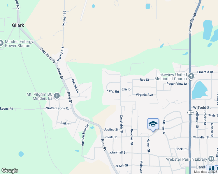 map of restaurants, bars, coffee shops, grocery stores, and more near 110 Loop Road in Minden