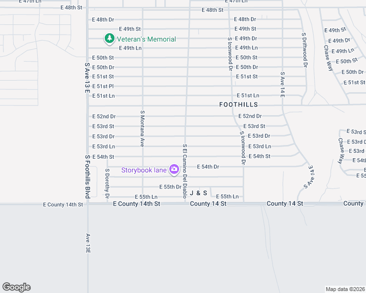 map of restaurants, bars, coffee shops, grocery stores, and more near 13499 53rd Ln in Yuma