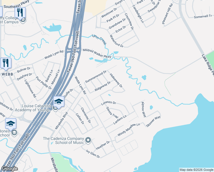 map of restaurants, bars, coffee shops, grocery stores, and more near 5844 Silver Sage Lane in Grand Prairie