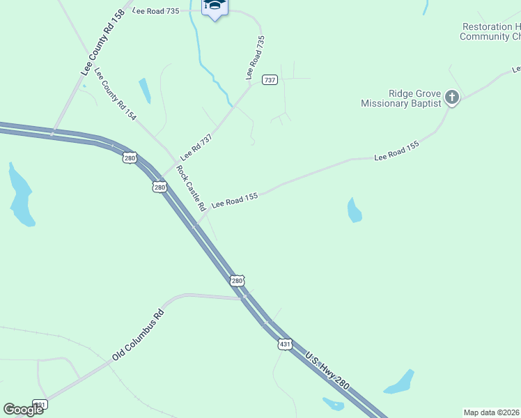 map of restaurants, bars, coffee shops, grocery stores, and more near 365 Lee Road 155 in Opelika