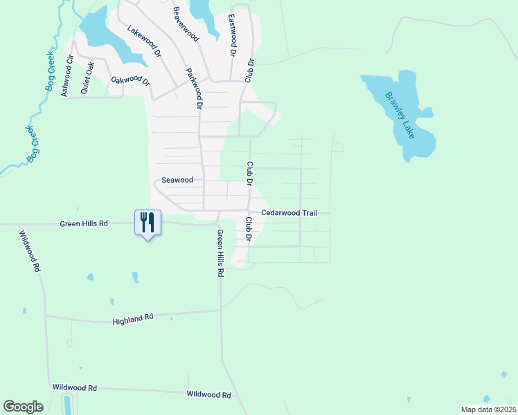 map of restaurants, bars, coffee shops, grocery stores, and more near 7464 Cedarwood Trail in Gilmer