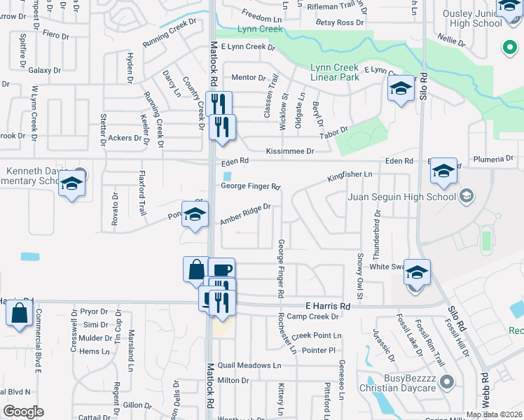 map of restaurants, bars, coffee shops, grocery stores, and more near 7009 Glenshire Drive in Arlington