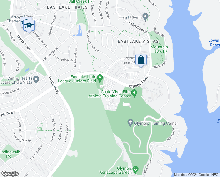 map of restaurants, bars, coffee shops, grocery stores, and more near 2727 Hazelnut Court in Chula Vista