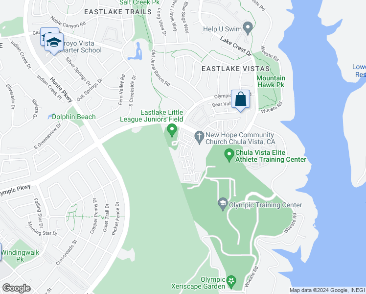 map of restaurants, bars, coffee shops, grocery stores, and more near 1572 Hackberry Place in Chula Vista