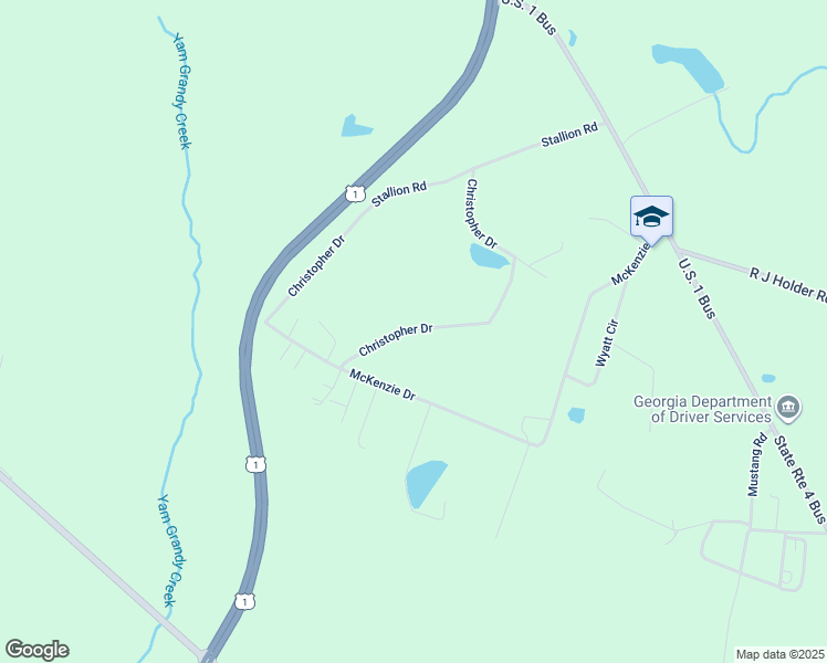 map of restaurants, bars, coffee shops, grocery stores, and more near 115 Christopher Drive in Swainsboro