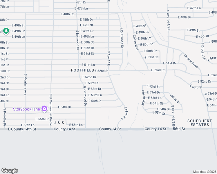 map of restaurants, bars, coffee shops, grocery stores, and more near 13887 East 53rd Street in Yuma