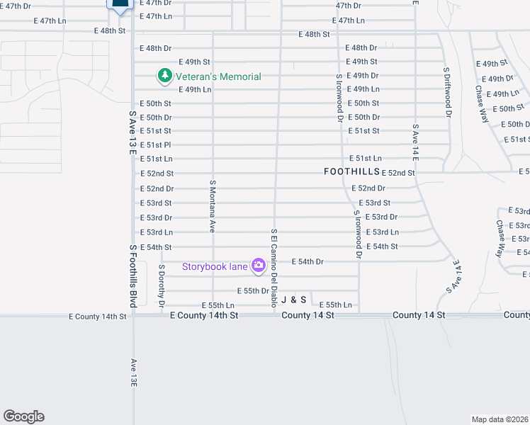 map of restaurants, bars, coffee shops, grocery stores, and more near 13321-13499 53rd St in Yuma