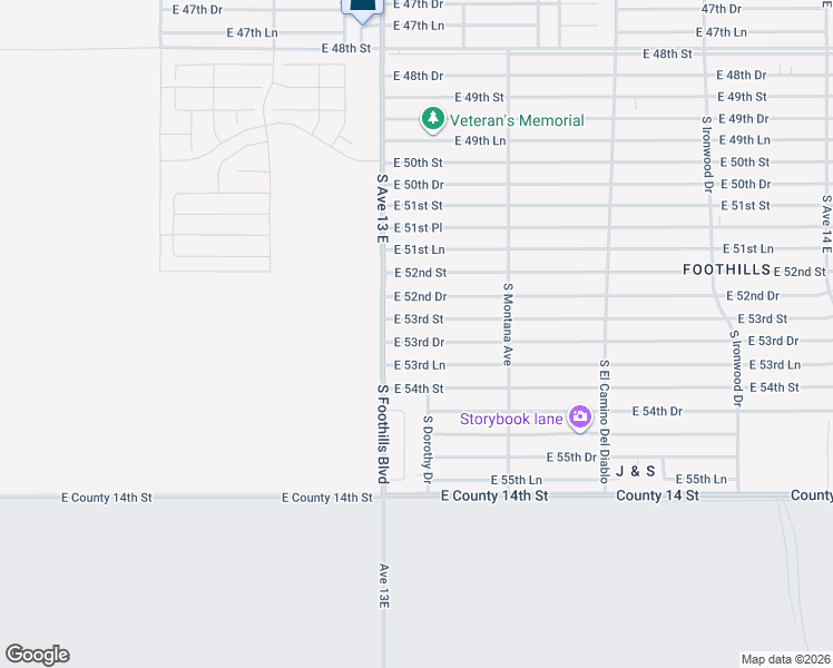 map of restaurants, bars, coffee shops, grocery stores, and more near 13101-13319 East 53rd Street in Yuma