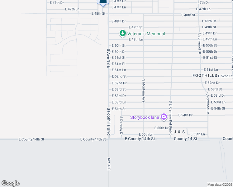 map of restaurants, bars, coffee shops, grocery stores, and more near 13101-13319 East 53rd Street in Yuma