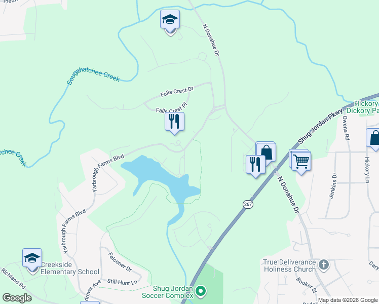 map of restaurants, bars, coffee shops, grocery stores, and more near 1498 Turn Lake Drive in Auburn