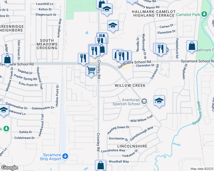 map of restaurants, bars, coffee shops, grocery stores, and more near 1816 San Rafael Street in Fort Worth