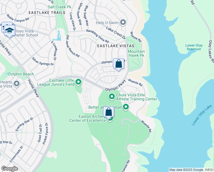 map of restaurants, bars, coffee shops, grocery stores, and more near 2770 Sparta Road in Chula Vista