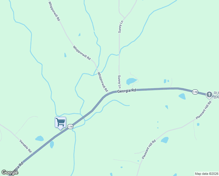 map of restaurants, bars, coffee shops, grocery stores, and more near 9177-9363 Georgia Road in Wetumpka