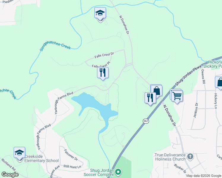 map of restaurants, bars, coffee shops, grocery stores, and more near 1498 Turn Lake Drive in Auburn