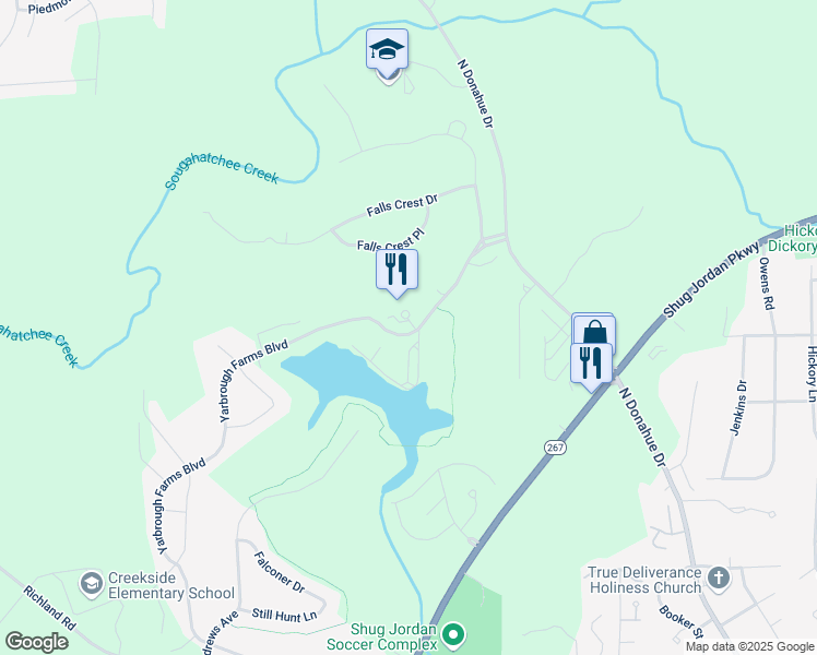 map of restaurants, bars, coffee shops, grocery stores, and more near 1809 Yarbrough Farms Boulevard in Auburn
