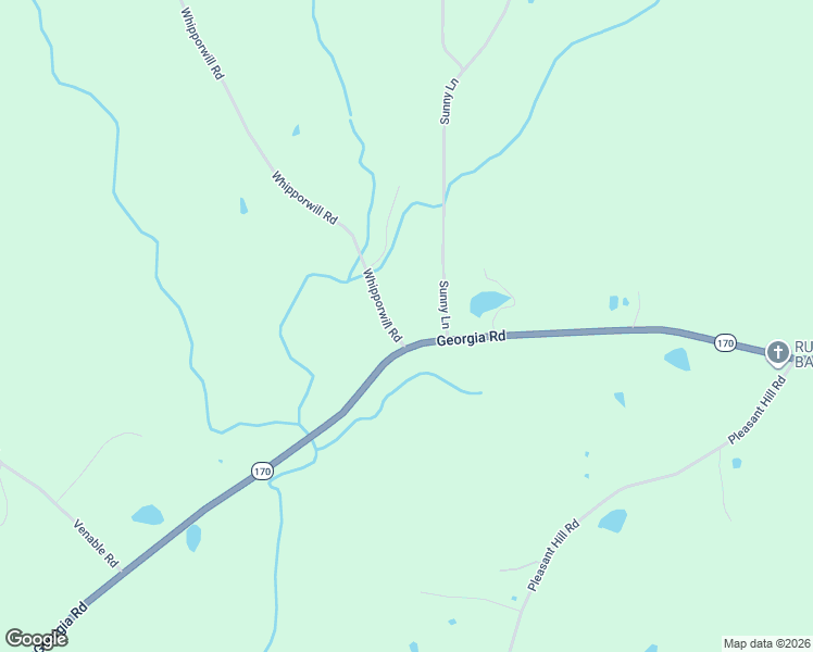 map of restaurants, bars, coffee shops, grocery stores, and more near 9177-9363 Georgia Road in Wetumpka
