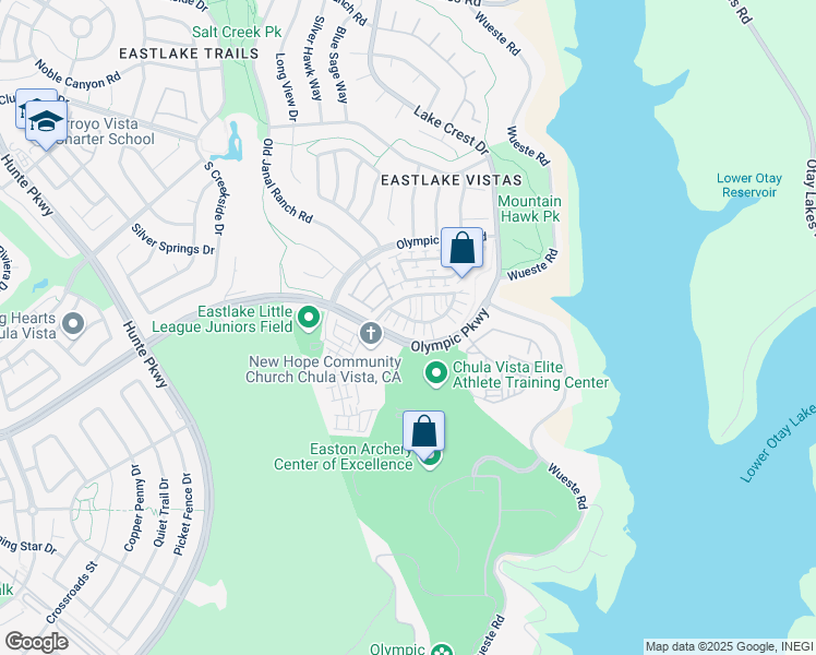 map of restaurants, bars, coffee shops, grocery stores, and more near 2770 Sparta Road in Chula Vista