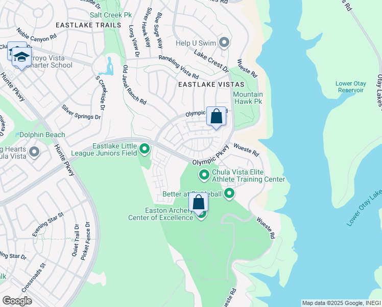 map of restaurants, bars, coffee shops, grocery stores, and more near 2770 Sparta Road in Chula Vista