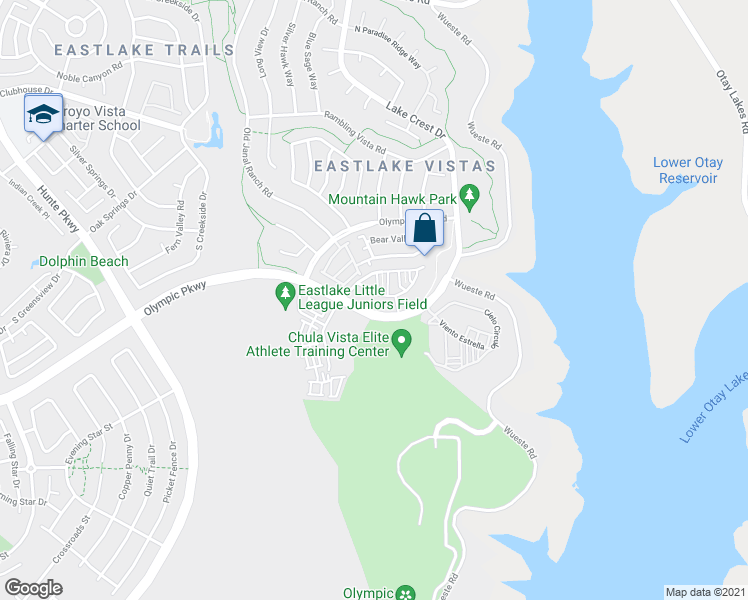 map of restaurants, bars, coffee shops, grocery stores, and more near 2770 Sparta Road in Chula Vista