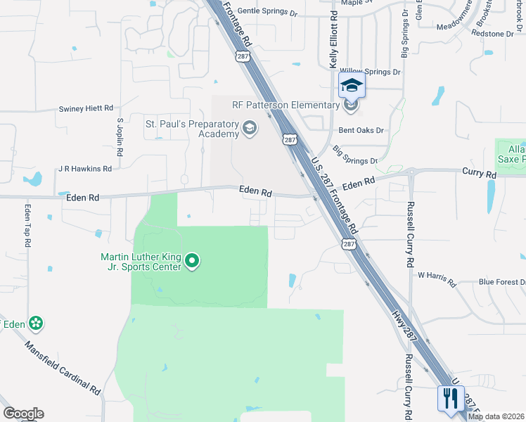 map of restaurants, bars, coffee shops, grocery stores, and more near 4700 Eden Road in Arlington