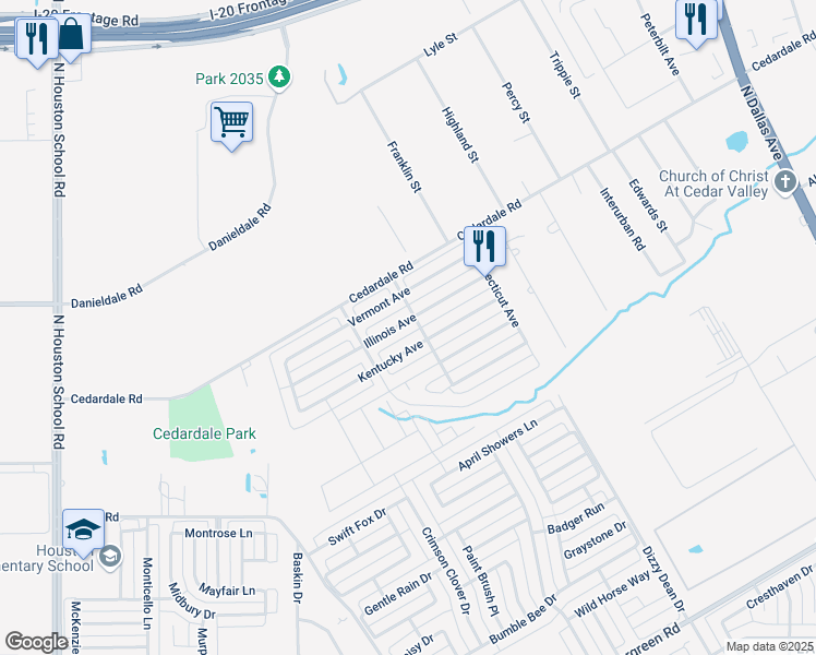 map of restaurants, bars, coffee shops, grocery stores, and more near 1404 Illinois Avenue in Lancaster