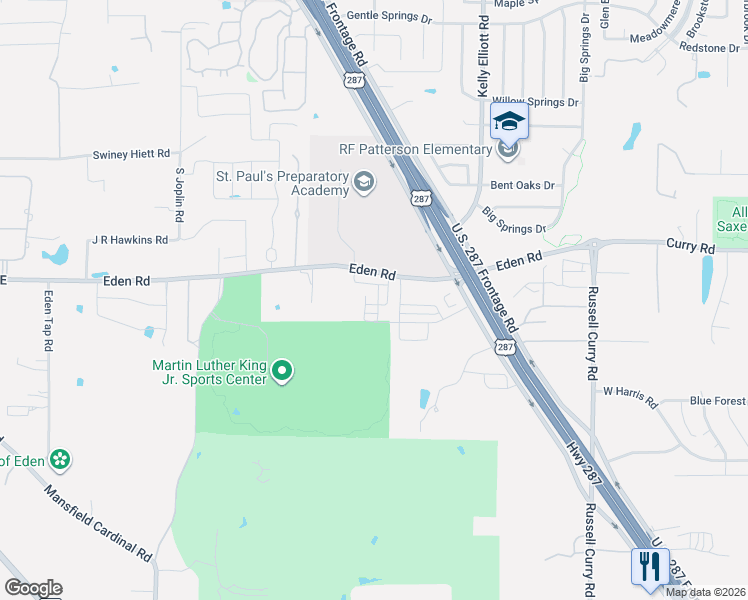 map of restaurants, bars, coffee shops, grocery stores, and more near 4700 Eden Road in Arlington