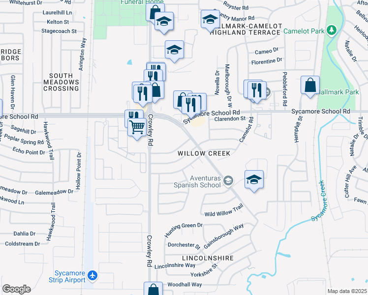 map of restaurants, bars, coffee shops, grocery stores, and more near 1717 San Rafael Street in Fort Worth