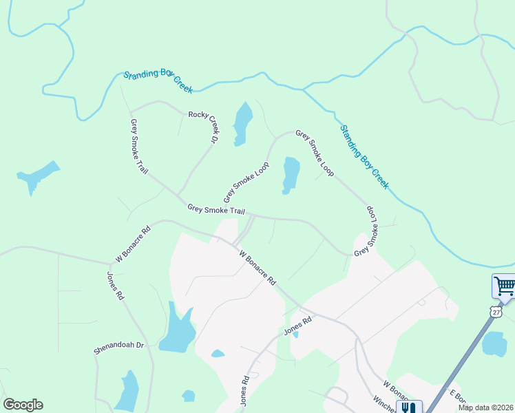 map of restaurants, bars, coffee shops, grocery stores, and more near 438 Grey Smoke Trail in Cataula