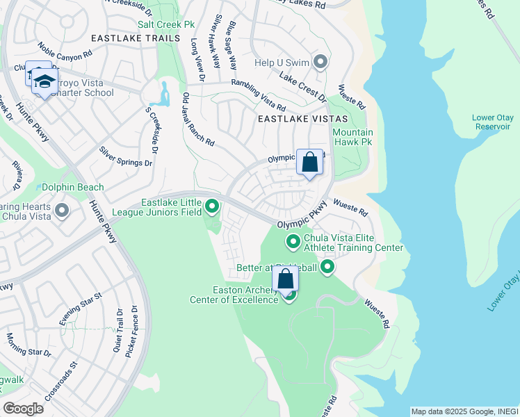 map of restaurants, bars, coffee shops, grocery stores, and more near 2723 Apricot Court in Chula Vista