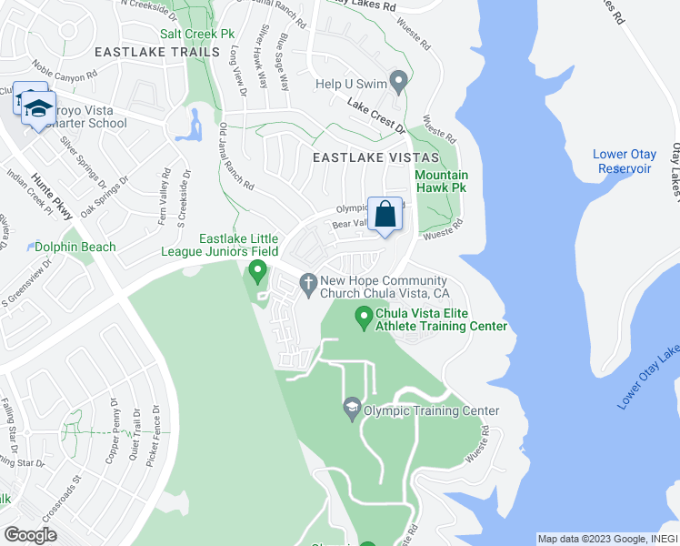 map of restaurants, bars, coffee shops, grocery stores, and more near Sparta Road in Chula Vista