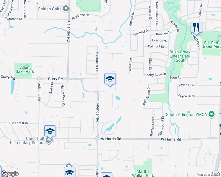 map of restaurants, bars, coffee shops, grocery stores, and more near in Arlington