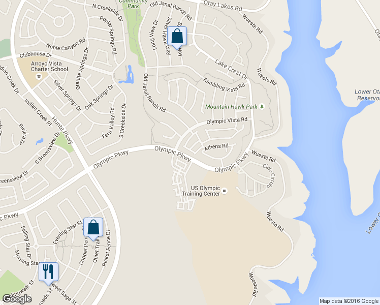 map of restaurants, bars, coffee shops, grocery stores, and more near 2723 Apricot Court in Chula Vista
