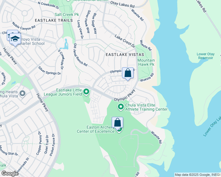 map of restaurants, bars, coffee shops, grocery stores, and more near 2770 Sparta Road in Chula Vista