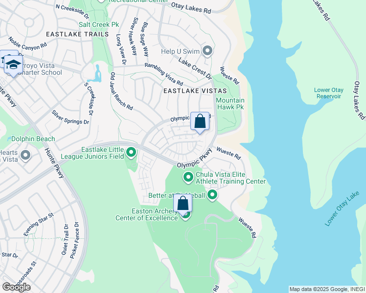 map of restaurants, bars, coffee shops, grocery stores, and more near 1512 Champion Lane in Chula Vista