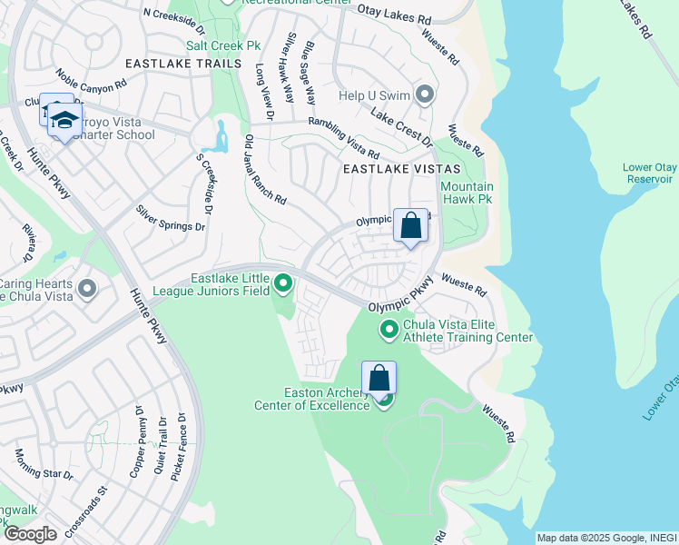 map of restaurants, bars, coffee shops, grocery stores, and more near 2735 Brighton Court Road in Chula Vista