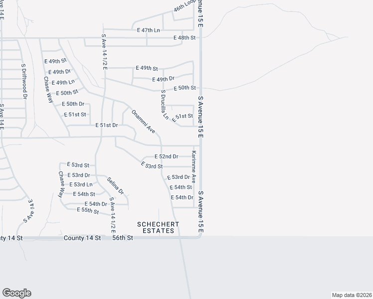 map of restaurants, bars, coffee shops, grocery stores, and more near 52nd Street in Yuma
