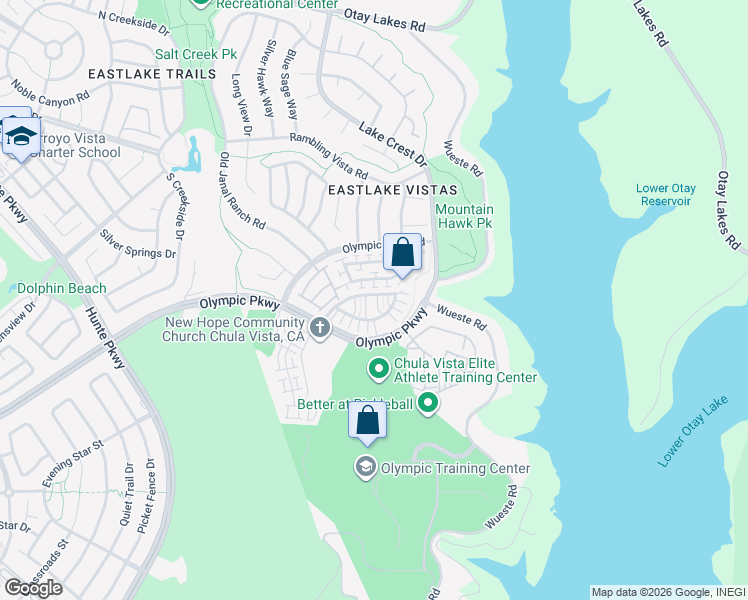 map of restaurants, bars, coffee shops, grocery stores, and more near 1512 Champion Lane in Chula Vista