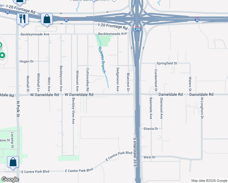 map of restaurants, bars, coffee shops, grocery stores, and more near 9423 Sedgemoor Avenue in Dallas