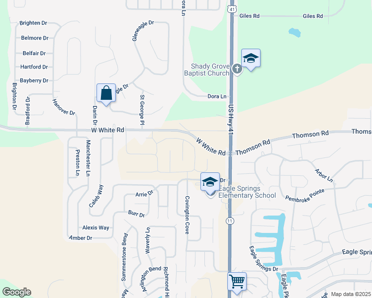 map of restaurants, bars, coffee shops, grocery stores, and more near 103 Chatham Court in Byron