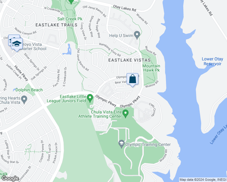 map of restaurants, bars, coffee shops, grocery stores, and more near 1529 Laurel Grove Drive in Chula Vista