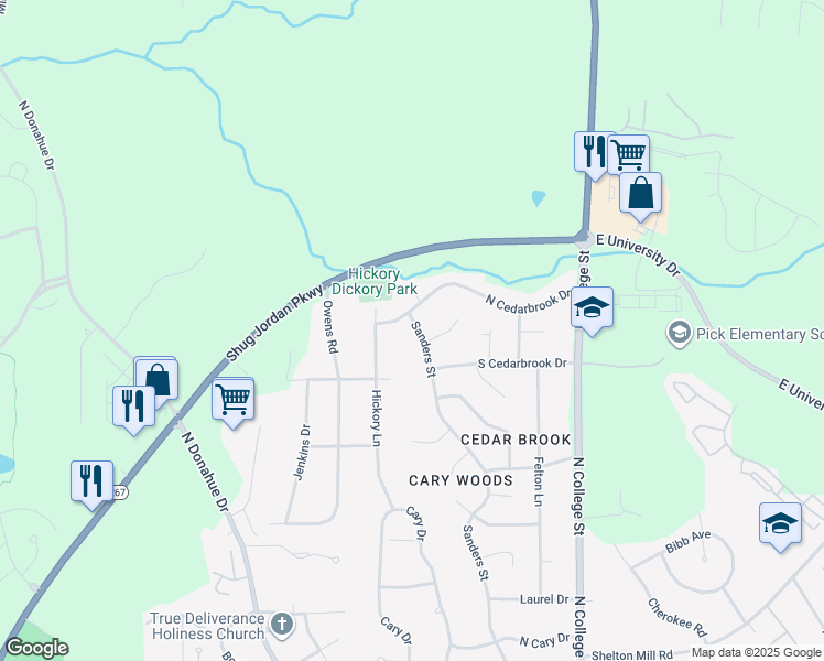 map of restaurants, bars, coffee shops, grocery stores, and more near 1340 Sanders Street in Auburn