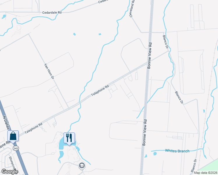 map of restaurants, bars, coffee shops, grocery stores, and more near 3918 Telephone Road in Dallas