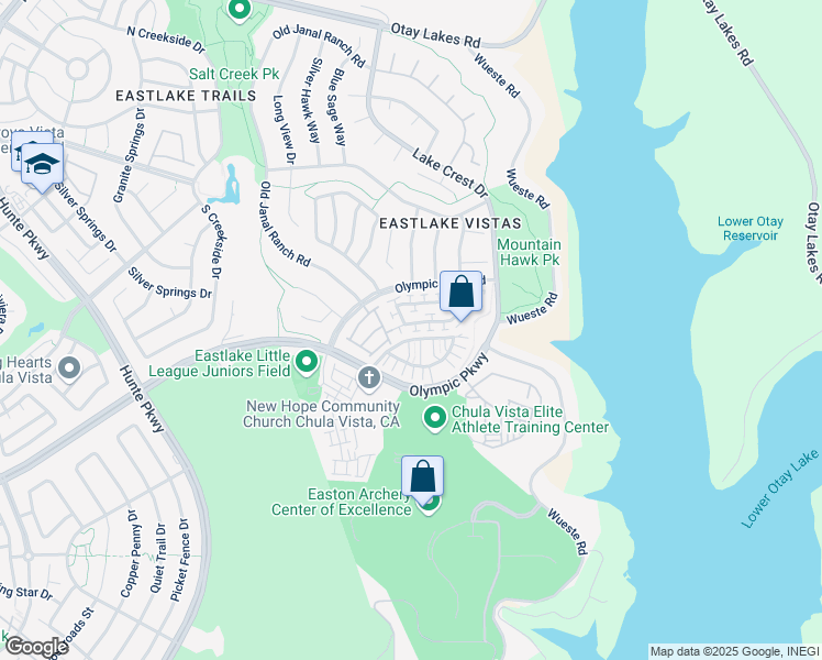 map of restaurants, bars, coffee shops, grocery stores, and more near 2816 Weeping Willow Road in Chula Vista