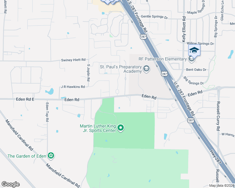 map of restaurants, bars, coffee shops, grocery stores, and more near 6931 Muirfield Drive in Arlington